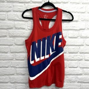 Nike Sz Small Women's Racerback Tank Top Logo lightweight Red Athletic Tank